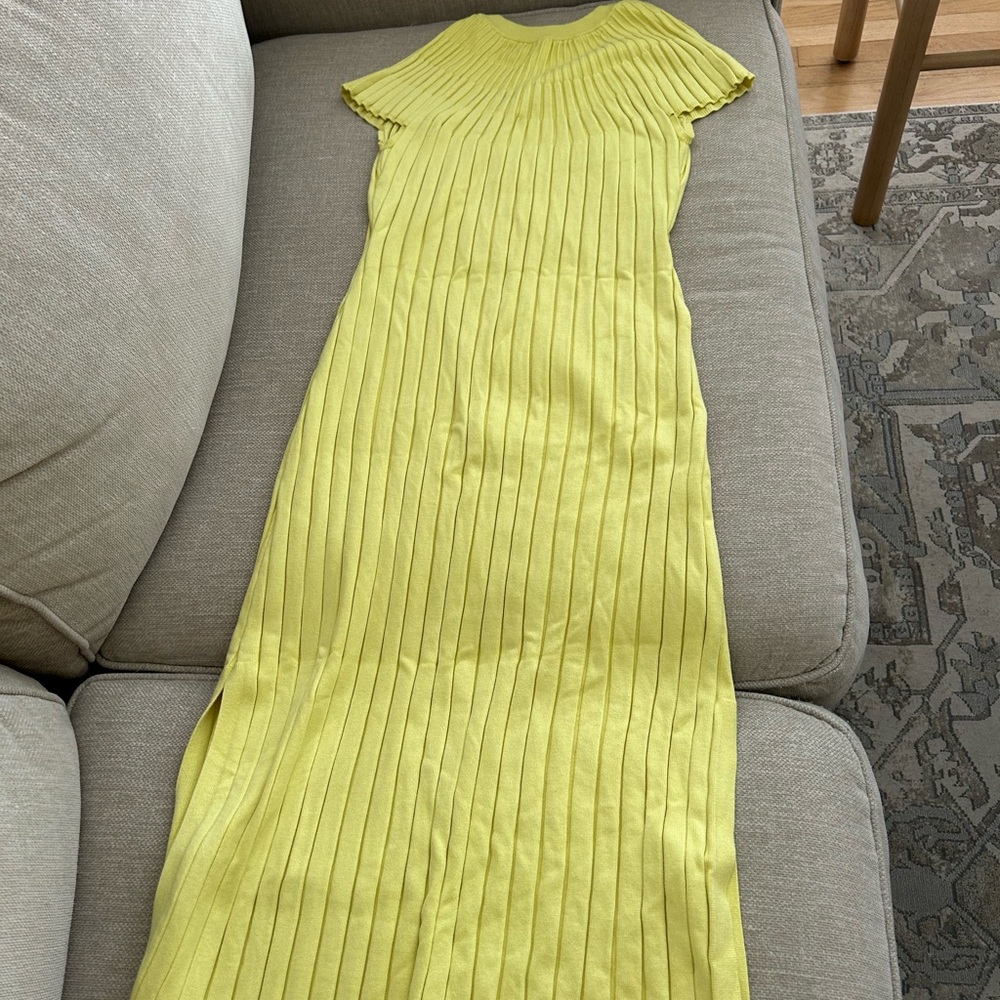 Anthropologie Maeve Yellow Midi Dress.